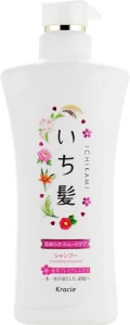 Шампунь розгладжуючий для пошкодженого волосся з ароматом гірської сакури - Kracie Ichikami Smoothing Care Shampoo, 480 мл