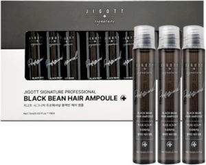Ампула для волосся з екстрактом чорних соєвих бобів - Jigott Signature Professional Black Bean Hair Ampoule, 13 мл, 1 шт