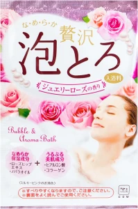 Ароматична пінна сіль для ванни з колагеном і гіалуроновою кислотою з ароматом троянди - COW Bubble Aroma Bath Salt Rose, 30 г