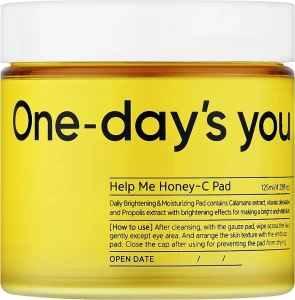 Тонер-диски для обличчя з прополісом та вітаміном С - One-Day's You Help Me! Honey-C Pad, 60 шт