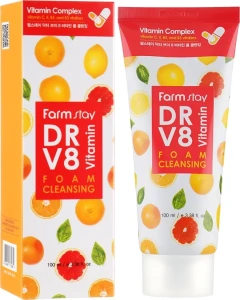 Витаминная пенка для очищения кожи - FarmStay DR.V8 Vitamin Foam Cleansing, 100 мл