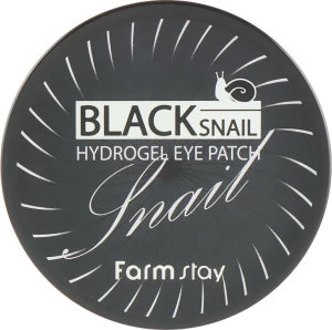 Патчи для кожи вокруг глаз с муцином черной улитки - FarmStay Black Snail Hydrogel Eye Patch, 90 г, 60 шт