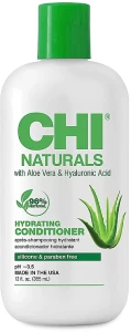 М'який безсульфатний кондиціонер для всіх типів волосся - CHI Naturals With Aloe Vera Hydrating Conditioner, 355 мл