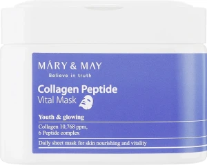 Тканинні маски з колагеном та пептидами - Mary & May Collagen Peptide Vital Mask, 30 шт