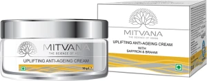 Крем для обличчя антивіковий з шафраном та брахмі. - Mitvana Uplifting Anti-Ageing Cream with Saffron & Brahmi, 10 мл