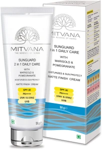 Сонцезахисний крем 2в1 для щоденного догляду - Mitvana Sunguard 2in1 Daily Care SPF 30 PA++++, 50 мл