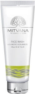 Средство для умывания лица с микроскрабированием - Mitvana Face Wash With Microscrubbers, Olive Oil & Tulsi, 50 мл