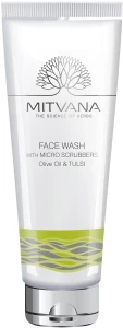Средство для умывания лица с микроскрабированием - Mitvana Face Wash With Microscrubbers, Olive Oil & Tulsi, 100 мл