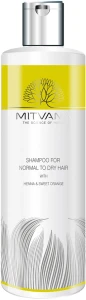 Шампунь для нормальных и сухих волос со сладким апельсином и хной - Mitvana Shampoo For Normal To Dry Hair with Henna & Sweet Orange, 200 мл