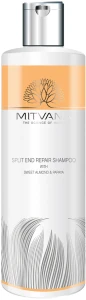Шампунь для відновлення посічених кінчиків волосся з солодким мигдалем і папайєю - Mitvana Split End Repair Shampoo with Sweet Almond & Papaya, 200 мл