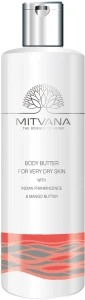 Олія для тіла для дуже сухої шкіри - Mitvana Body Butter For Very Dry Skin with Indian frankincense & Mango Butter, 200 мл