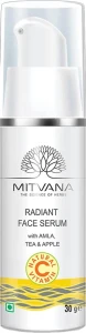 Осветляющая сыворотка для лица с витамином С - Mitvana Radiant Face Serum with Amla, Tea & Apple, 30 мл