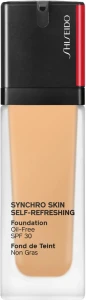 Стійкий тональний крем - Shiseido Synchro Skin Self-Refreshing Foundation SPF 30, 350 Maple, 30 мл