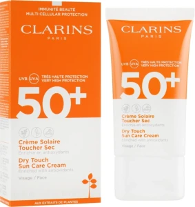 Сонцезахисний крем для обличчя - Clarins Sun Care Dry Touch Face Cream SPF 50+, 50 мл
