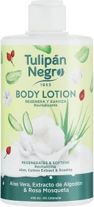Лосьйон для тіла "Алое вера, бавовна та шипшина" - Tulipan Negro Aloe Vera Cotton & Rosehip Body Lotion, 400 мл