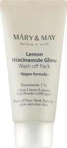 Очищуюча маска для вирівнювання тону шкіри з ніацинамідом - Mary & May Lemon Niacinamide Glow Wash Off Pack, 30 г