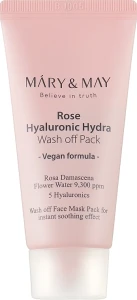 Очищающая маска с экстрактом розы и гиалуроновой кислотой - Mary & May Rose Hyaluronic Hydra Wash Off Pack, 30 г