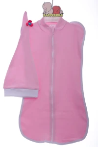 BABYKROHA Евро-пеленка для девочки с шапкой интерлок Babykroha розовый, 56