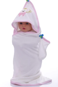 Puken Baby Полотенце махра с рукавичкой Мишка 80*75 см, 0м+