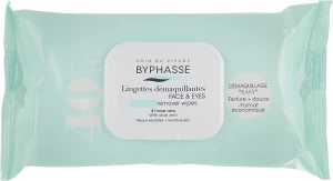 Салфетки для снятия макияжа - Byphasse Make-up Remover Aloe Vera Sensitive Skin Wipes, 40 шт