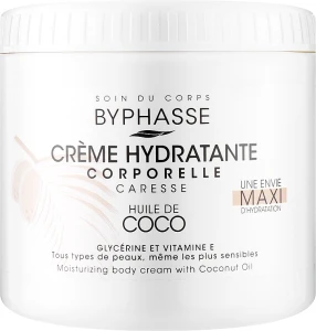 Увлажняющий крем для тела с кокосовым маслом - Byphasse Body Moisturizer Cream With Coconut Oil, 500 мл