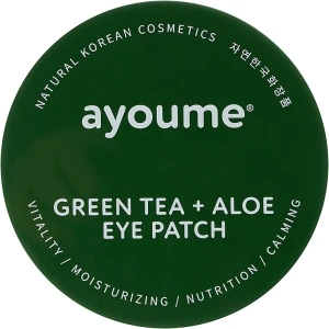 Патчі під очі з екстрактом зеленого чаю і алое - Ayoume Green Tea + Aloe Eye Patch, 60 шт