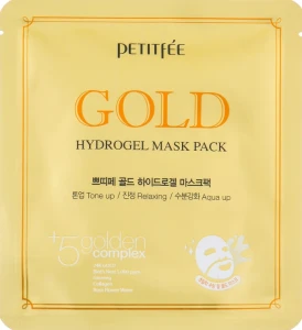 Гидрогелевая маска для лица с золотым комплексом - PETITFEE & KOELF Gold Hydrogel Mask Pack +5 golden complex, 1 шт