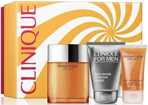 Clinique Happy For Men Набір (edc/100ml + scr/100ml + body/hair/gel/50)