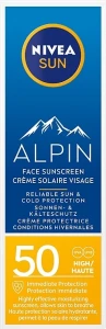 Nivea Солнцезащитный крем для лица SPF50 Sun Alpin Sun Cream for Face SPF 50+