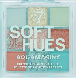 W7 Soft Hues Aquamarine Pressed Pigment Palette Палетка теней