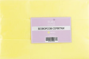 Tufi profi Безворсовые салфетки 4х6см, 540 шт, желтые Premium