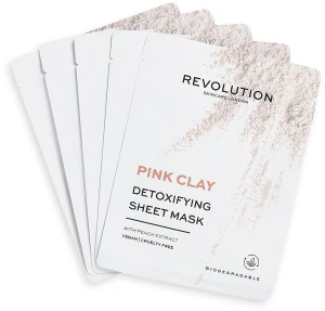 Revolution Skincare Набор тканевых масок Pink Clay Detoxifying Sheet Mask (f/mask/5pcs)