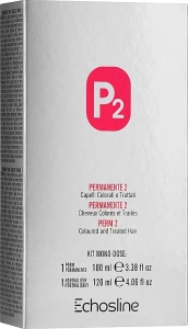Echosline Комплект для хімічного завивання фарбованого волосся Perm P2 (neutraliz/120ml + perm/100ml)