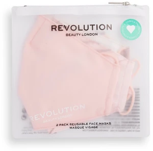 Revolution Skincare Многоразовая защитная маска для лица, 2 шт Makeup Revolution 2Pack Re-Useable Fashion Fabric Face Mask Pink