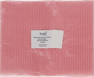 Tufi profi Паперові серветки для манікюру, вологостійкі, 40х32 см, рожеві Tuffi Proffi Premium