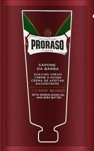 Proraso Крем для бритья для жесткой щетины с маслом ши и сандалом Red Shaving Cream (пробник)