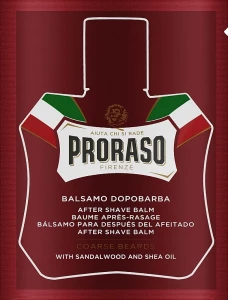 Proraso Бальзам после бритья After Shave Balm Coarse Beards Sandalwood And Shea Oil (пробник)
