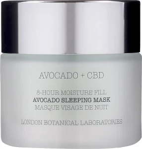 London Botanical Laboratories Крем-маска для лица Avocado+CBD 8-Hour Moisture Fill Avocado Sleeping Mask