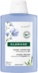 Klorane Шампунь для об'єму з екстрактом органічного льону Volume -Fine Hair with Organic Flax