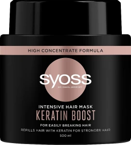 Миттєва відновлююча маска для волосся - SYOSS Keratin Hair Perfection, 500ml