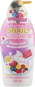 A Bonne Крем для душу з протеїнами йогурту й екстрактом равлика Snail Yogurt Whip Shower Cream