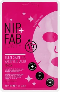 NIP + FAB Тканевая маска с салициловой кислотой для подростковой кожи NIP+FAB Salicylic Teen Skin Fix Acid Sheet Mask