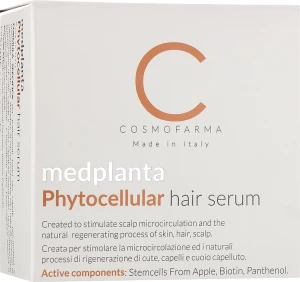 Cosmofarma Сироватка для стимуляції мікроциркуляції шкіри голови та природного процесу регенерації шкіри, волосся та шкіри голови Med Planta Phytocellular Hair Serum
