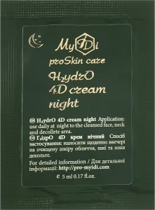 MyIdi Зволожувальний 4D-нічний крем для обличчя H2ydrO 4D Cream Night (пробник)