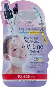 Purederm Ліфтинг-маска з сироваткою для підтягування овалу обличчя Firming Lift Multi-step V-Line Treatment