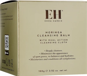Emma Hardie Очищающий бальзам для лица + салфетка Moringa Cleansing Balm with Professional Cleansing Cloth