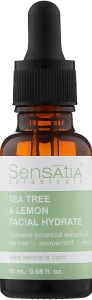 Sensatia Botanicals Увлажняющее масло для лица "Чайное дерево и лимон" Tea Tree & Lemon Facial Hydrate