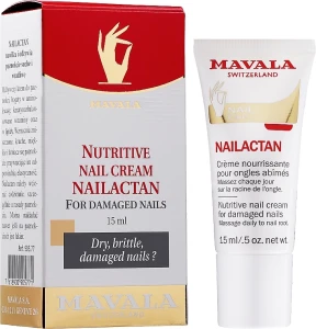 Mavala Крем для пошкоджених нігтів, туба Nailactan Nutritive Nail Cream For Damaged Nails