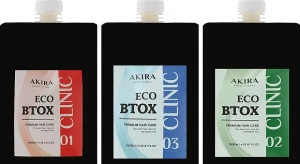 Akira Набор Eco Btox Hair Clinic 01 ,02, 03 (h/mask/3*1000ml)