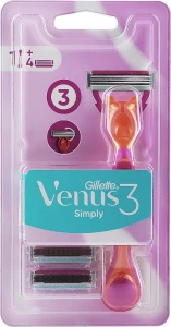 Gillette Бритва з 4 змінними касетами Simply Venus 3
